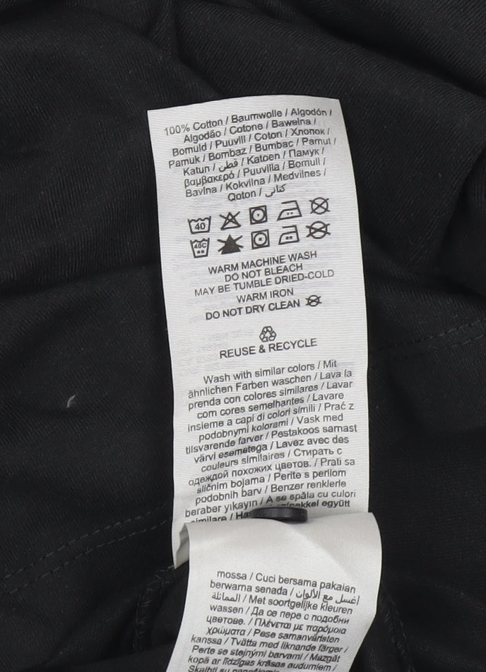 Jack & Jones Men's Black L Polo Shirt Short Sleeve Cotton