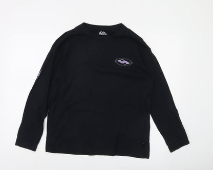 Quiksilver Boys Black Long Sleeve Graphic Surf T-Shirt Size 14 Years