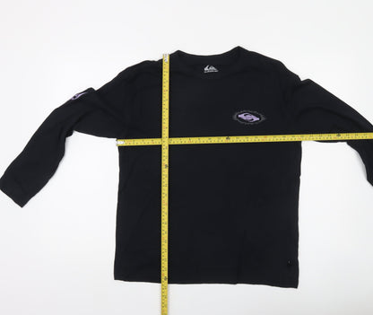 Quiksilver Boys Black Long Sleeve Graphic Surf T-Shirt Size 14 Years