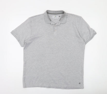 Larsson & Co Men's Grey XL Regular Fit Cotton Blend Polo Shirt