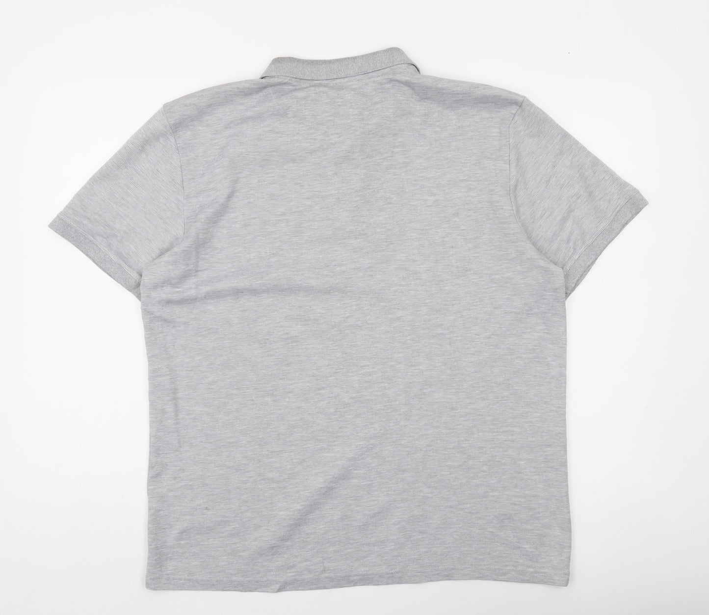 Larsson & Co Men's Grey XL Regular Fit Cotton Blend Polo Shirt