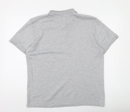 Larsson & Co Men's Grey XL Regular Fit Cotton Blend Polo Shirt