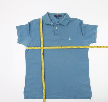 Ralph Lauren Men’s Blue Custom Fit Polo Shirt Size L Short Sleeve Cotton