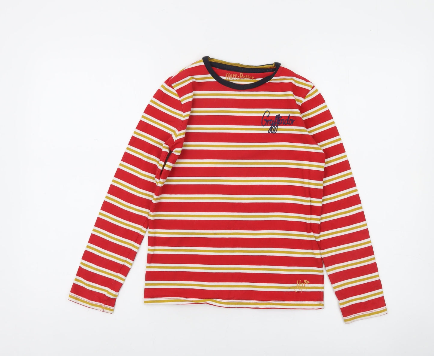 Mini Boden Boys Red Gryffindor Long Sleeve Striped Harry Potter T-Shirt 8-9 Years