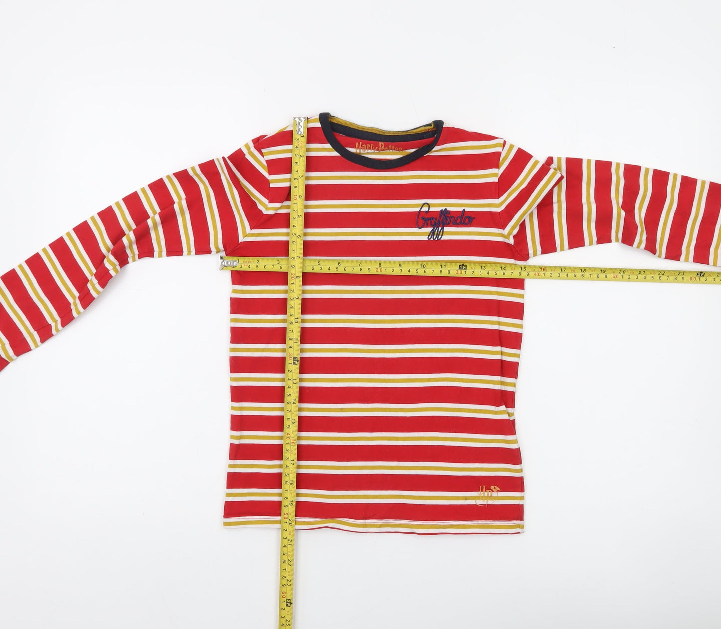 Mini Boden Boys Red Gryffindor Long Sleeve Striped Harry Potter T-Shirt 8-9 Years