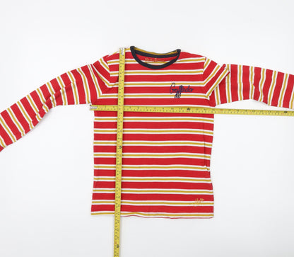 Mini Boden Boys Red Gryffindor Long Sleeve Striped Harry Potter T-Shirt 8-9 Years