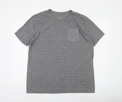 Nike Men's Grey XL Athletic Fit Pocket Crew Neck T-Shirt