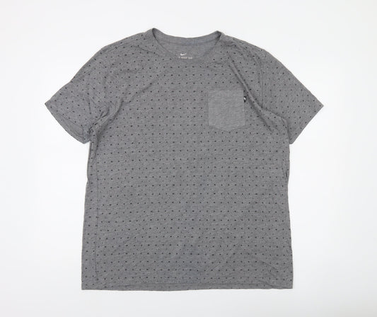 Nike Men's Grey XL Athletic Fit Pocket Crew Neck T-Shirt