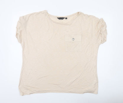 Dorothy Perkins Women’s Beige Basic Short Sleeve T-Shirt UK 20