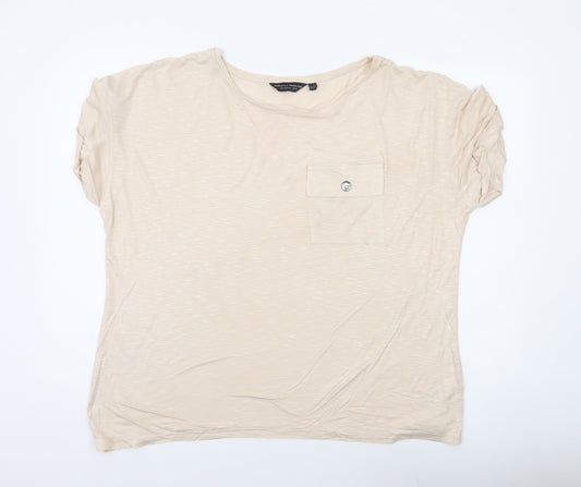Dorothy Perkins Women’s Beige Basic Short Sleeve T-Shirt UK 20