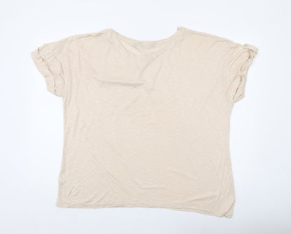 Dorothy Perkins Women’s Beige Basic Short Sleeve T-Shirt UK 20