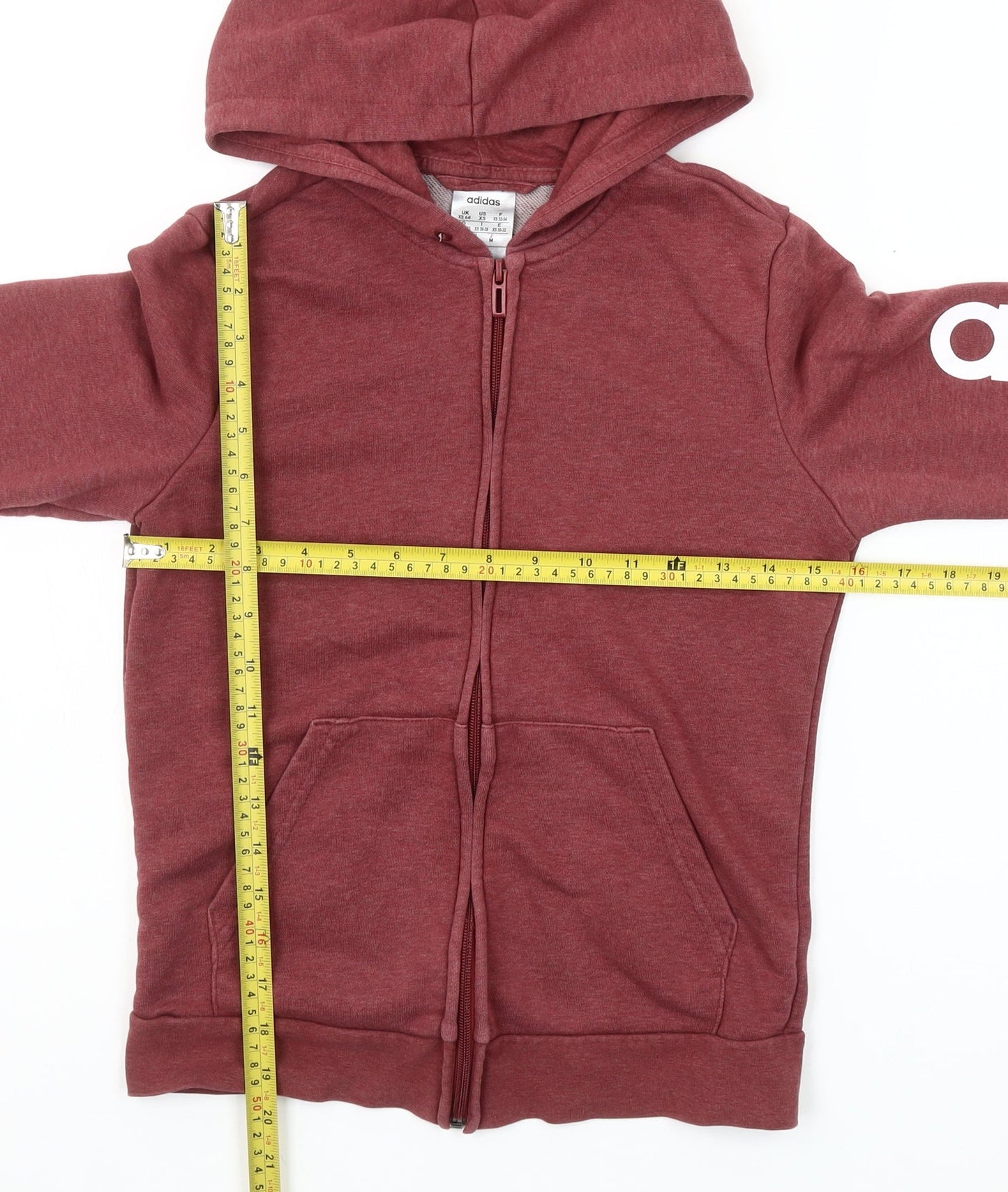 Adidas Women’s Red Full Zip Hoodie XS - Casual Sporty Sweatshirt