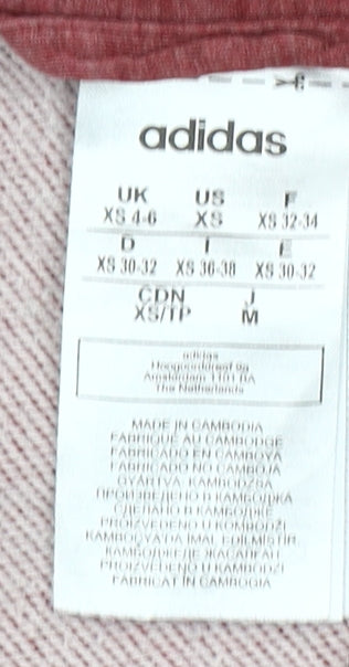 Adidas Women’s Red Full Zip Hoodie XS - Casual Sporty Sweatshirt