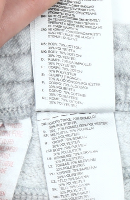 Adidas Boys Grey Athletic Shorts 4-5 Years Regular Fit Cotton Blend