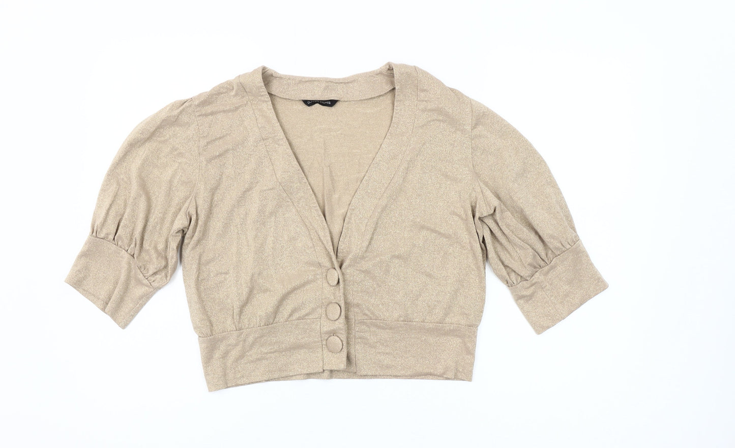 St. Bernard Women’s Gold 3/4 Sleeve Puff Cardigan Size 14