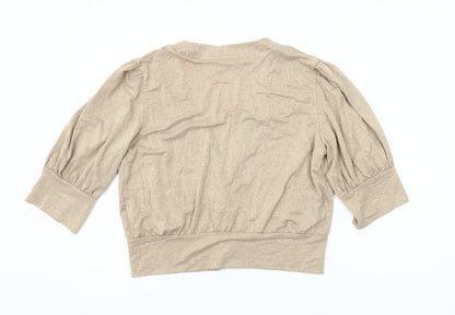 St. Bernard Women’s Gold 3/4 Sleeve Puff Cardigan Size 14