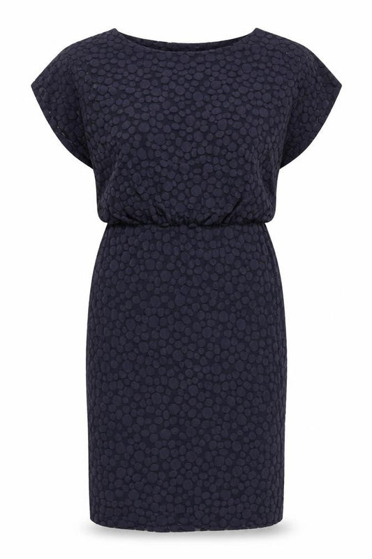 Phase Eight Women Blue Textured Polka Dot Shift Dress Size 14