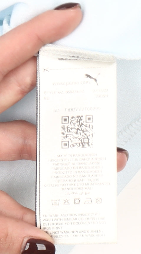 Puma Boys Light Blue Black DryCell T-Shirt 7-8 Years Sports Top