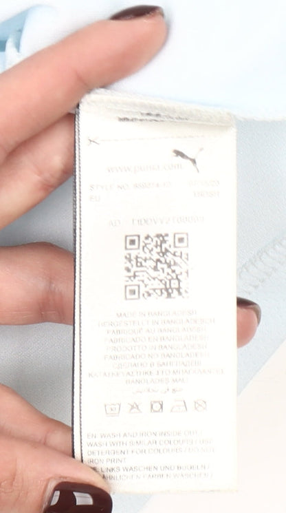 Puma Boys Light Blue Black DryCell T-Shirt 7-8 Years Sports Top