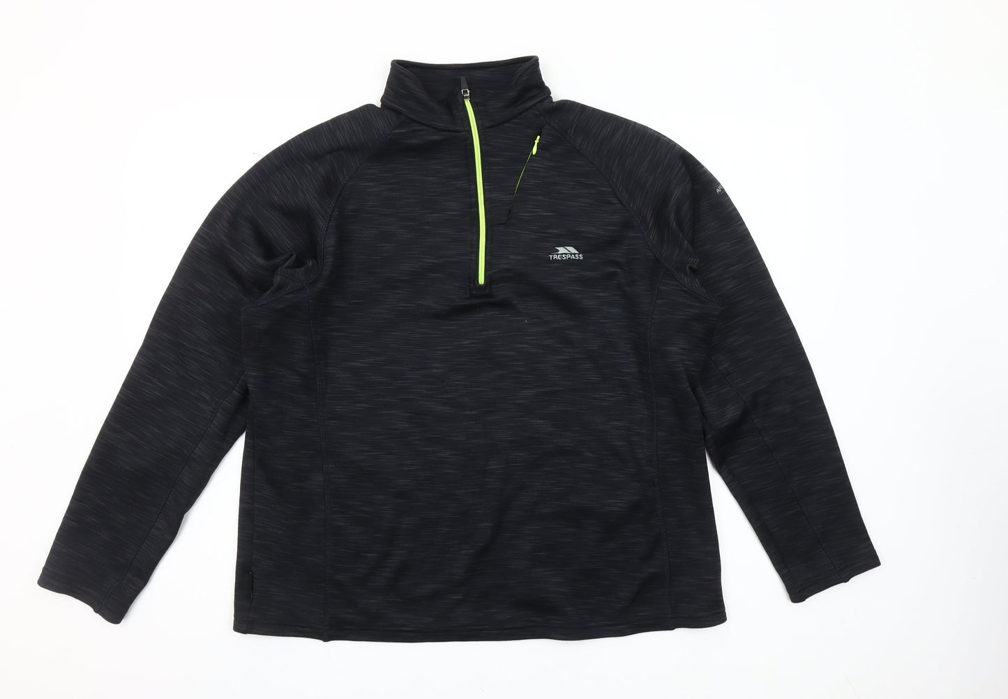 Trespass Men's Black Fleece 1/4 Zip Pullover Sweatshirt L