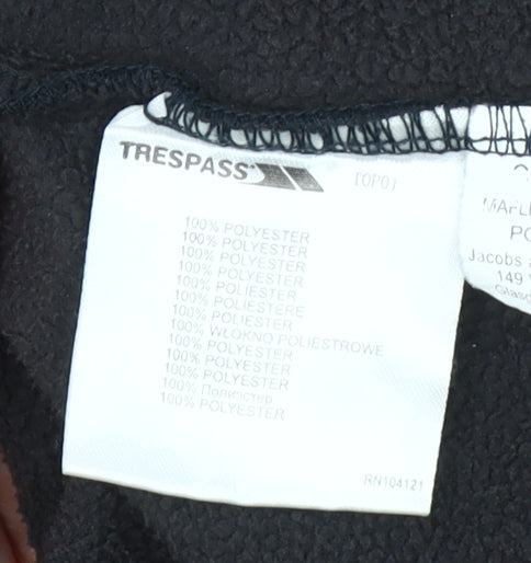 Trespass Men's Black Fleece 1/4 Zip Pullover Sweatshirt L