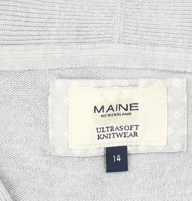 Maine New England Women's Grey Size 14 Open Knit Cardigan