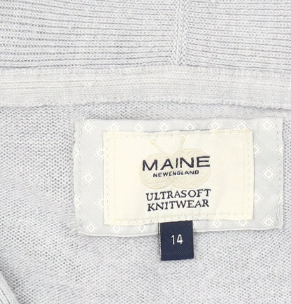 Maine New England Women's Grey Size 14 Open Knit Cardigan