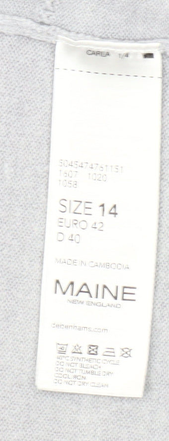 Maine New England Women's Grey Size 14 Open Knit Cardigan