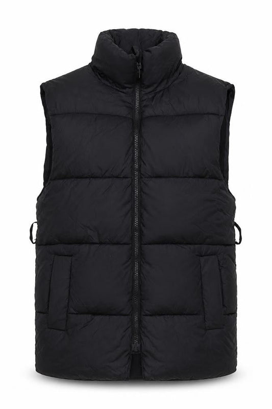 H&M Women Black XS Puffer Waistcoat Sleeveless Lightweight Zip