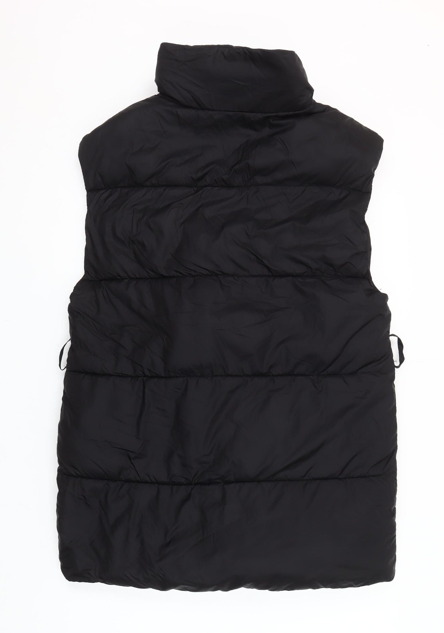 H&M Women Black XS Puffer Waistcoat Sleeveless Lightweight Zip