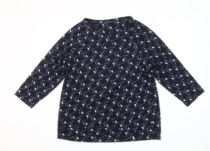 Marks and Spencer Women’s Blue Animal Print 3/4 Sleeve Blouse UK 12