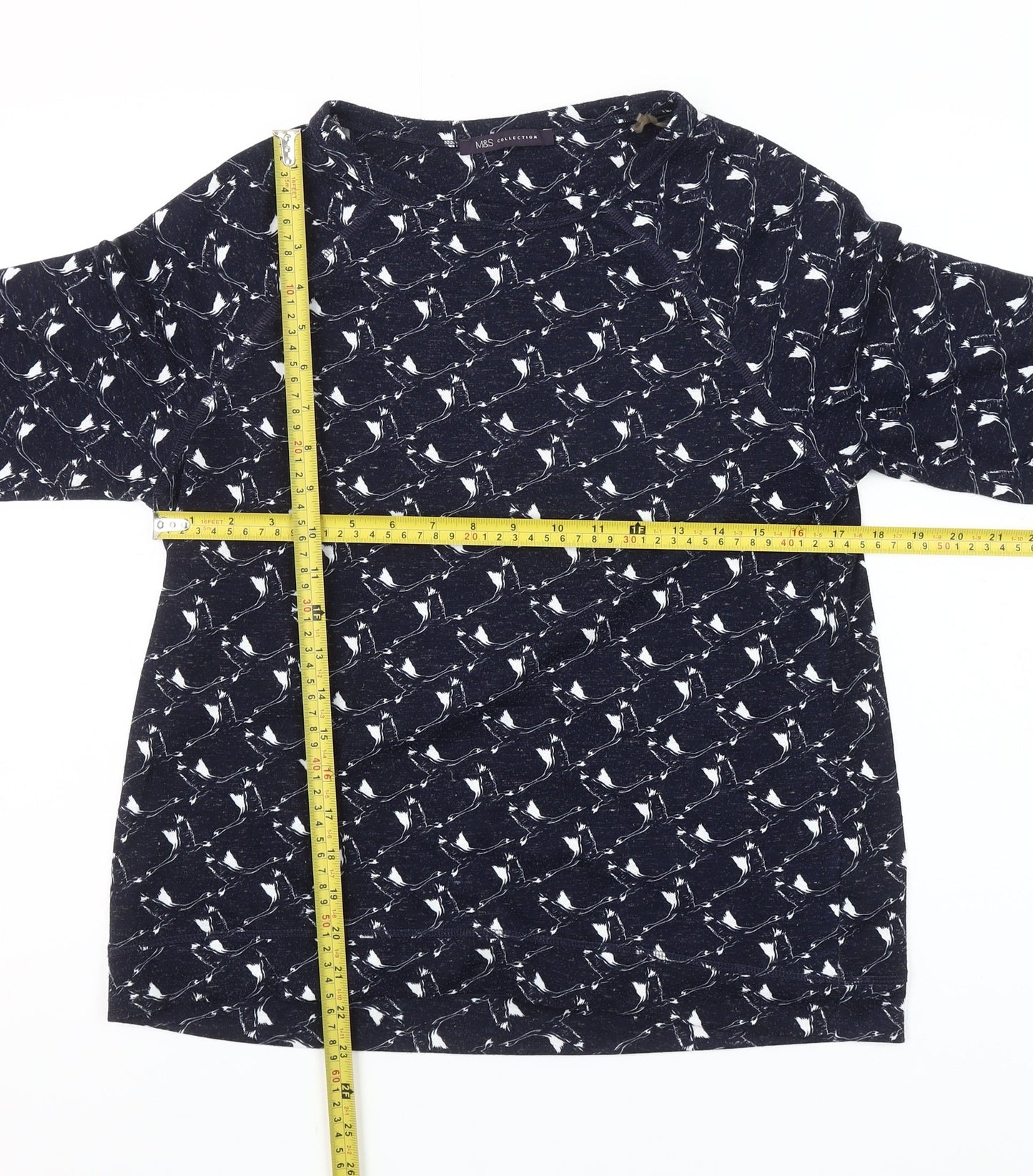 Marks and Spencer Women’s Blue Animal Print 3/4 Sleeve Blouse UK 12