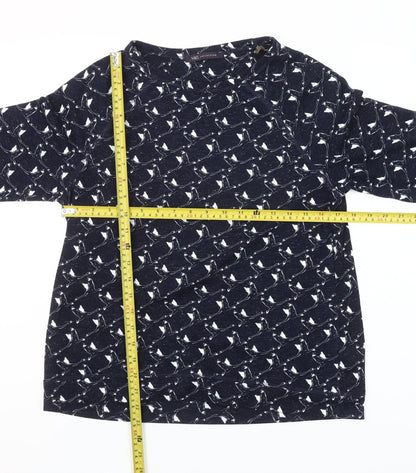 Marks and Spencer Women’s Blue Animal Print 3/4 Sleeve Blouse UK 12