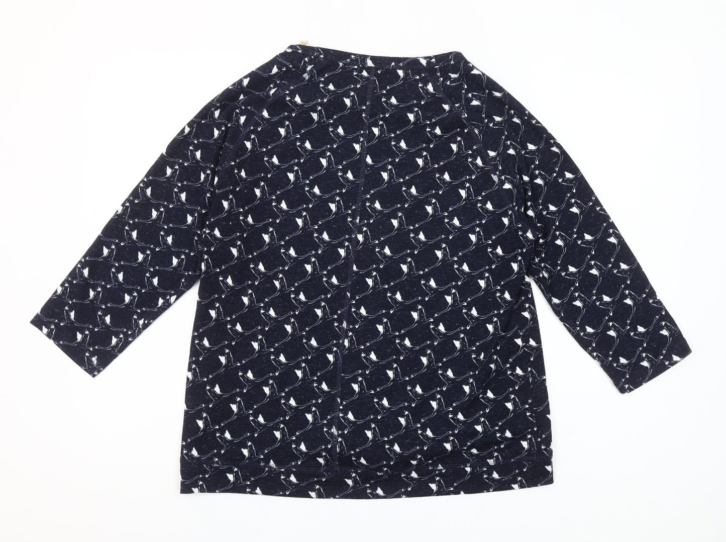Marks and Spencer Women’s Blue Animal Print 3/4 Sleeve Blouse UK 12