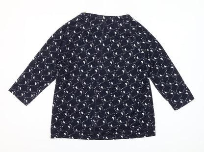 Marks and Spencer Women’s Blue Animal Print 3/4 Sleeve Blouse UK 12