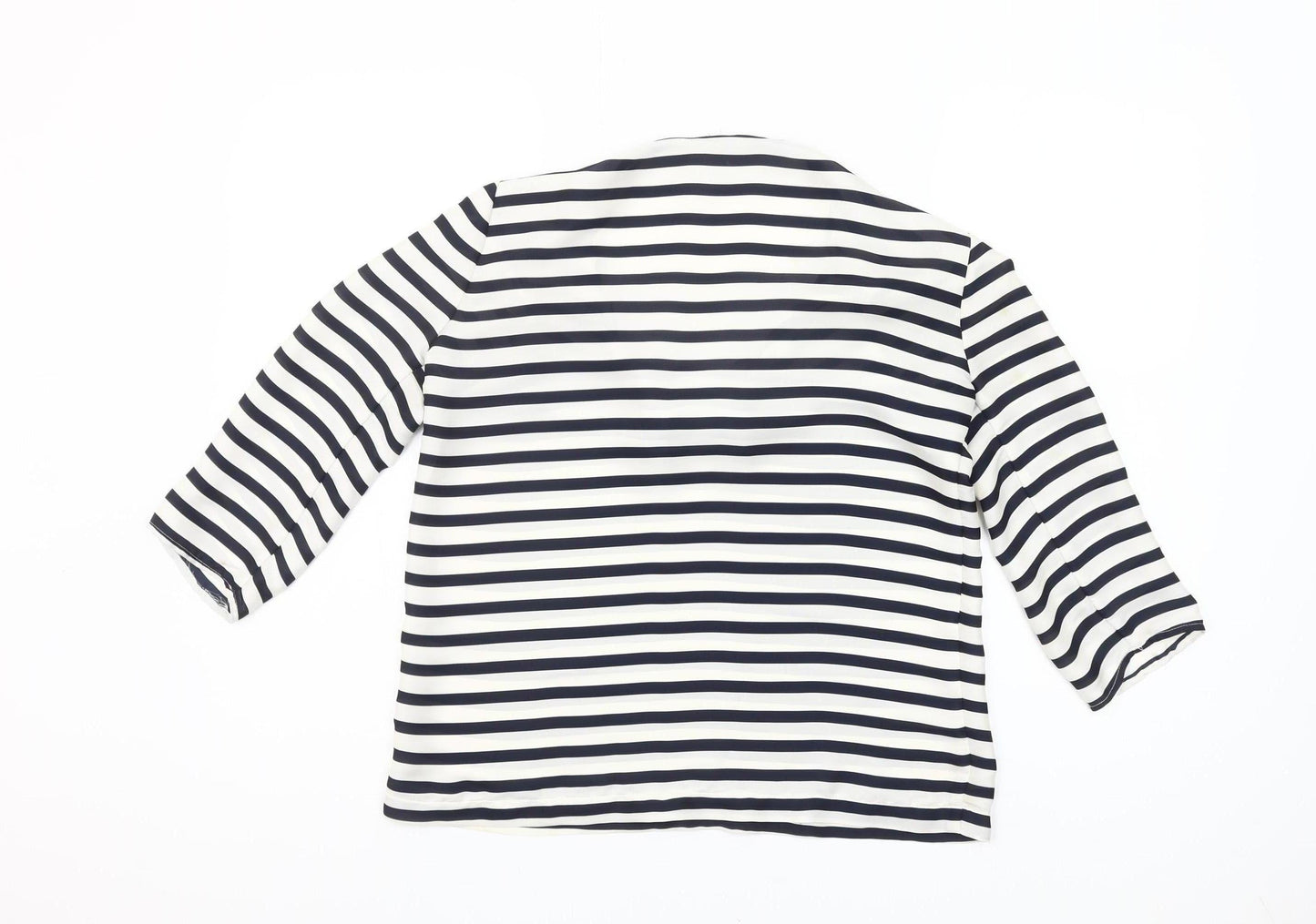 Zara Basic Women’s Multicoloured Striped 3/4 Sleeve Blouse S