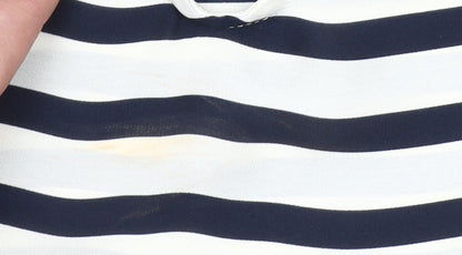 Zara Basic Women’s Multicoloured Striped 3/4 Sleeve Blouse S