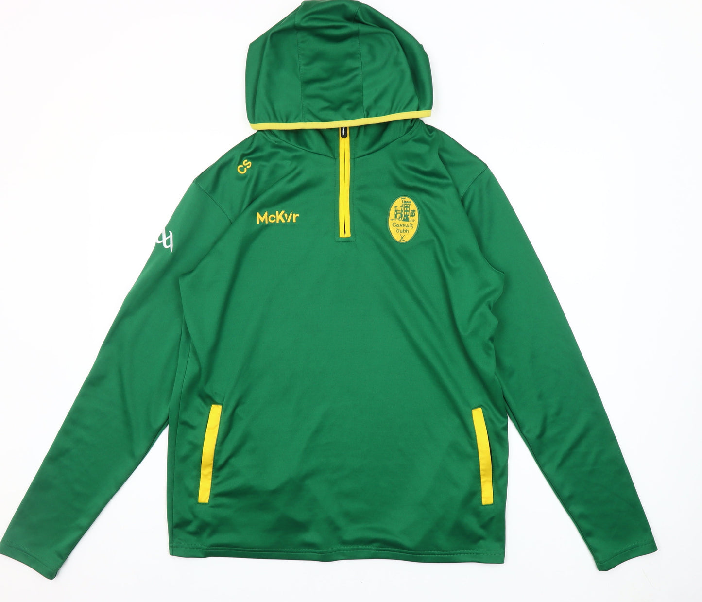 McKvr Men’s Green 1/4 Zip Hoodie L Sports Training Top