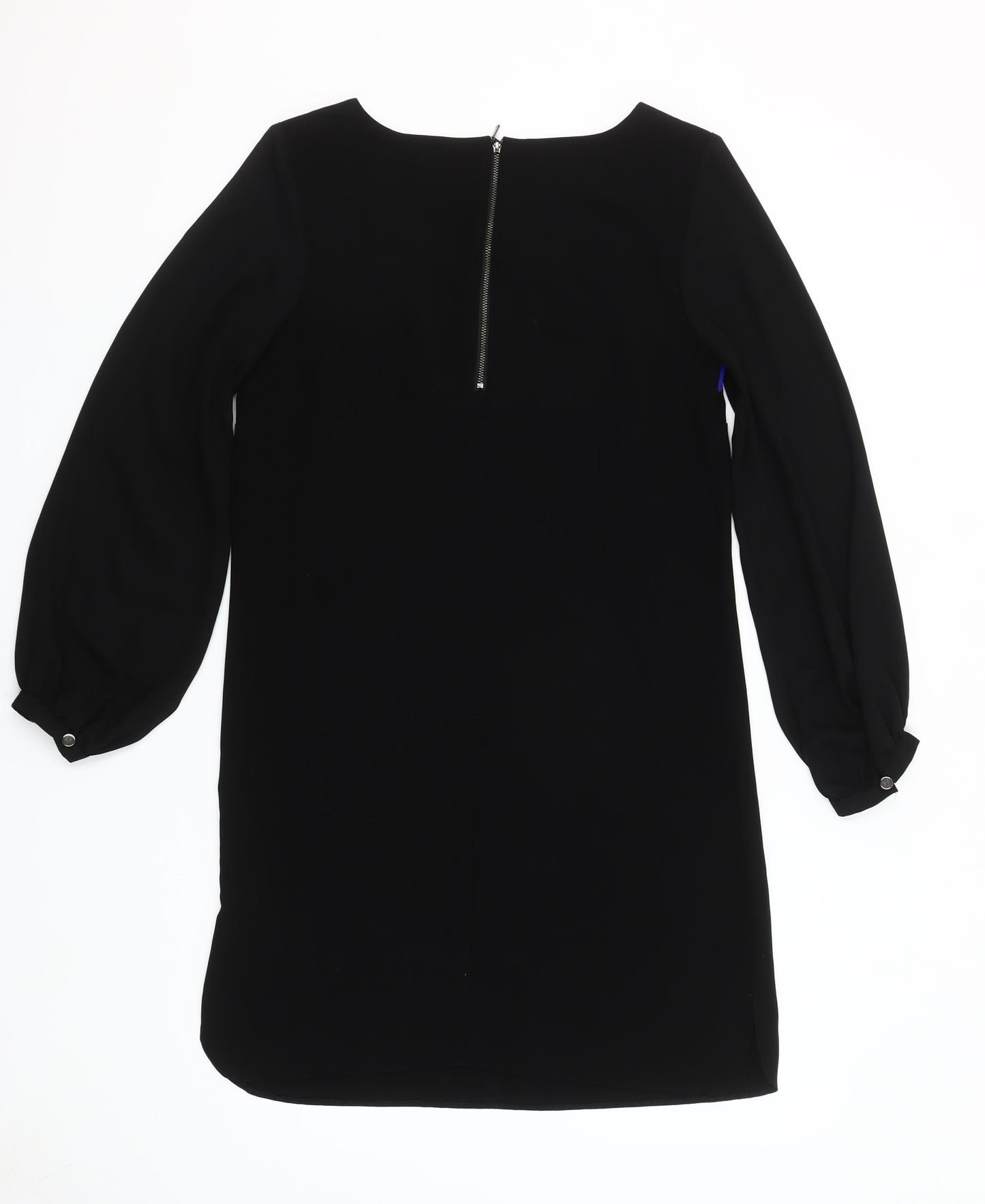 Principles by Ben de Lisi Women's Black Blue Shift Dress Size 8 Long Sleeve