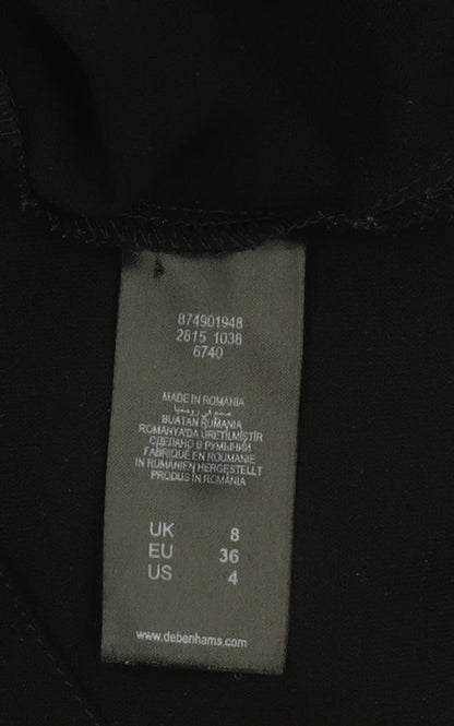 Principles by Ben de Lisi Women's Black Blue Shift Dress Size 8 Long Sleeve