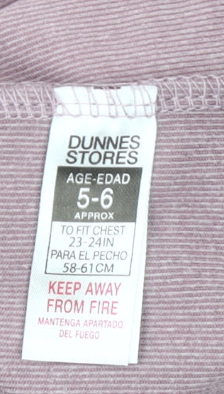 Dunnes Stores Girls Purple Pullover Hoodie 5-6 Years Regular Fit