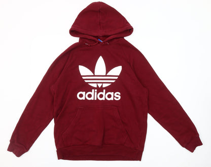 Adidas Womens Burgundy Hoodie Size M Pullover Hooded Sweatshirt