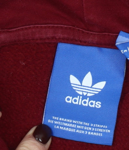Adidas Womens Burgundy Hoodie Size M Pullover Hooded Sweatshirt