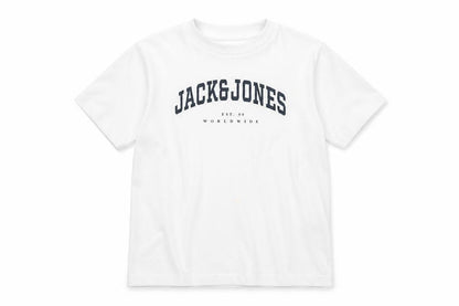 Boys UK Size 8 Years JACK & JONES White Basic T-Shirt