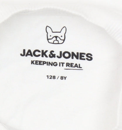 Jack & Jones Boys White 8 Years Cotton Logo T-Shirt
