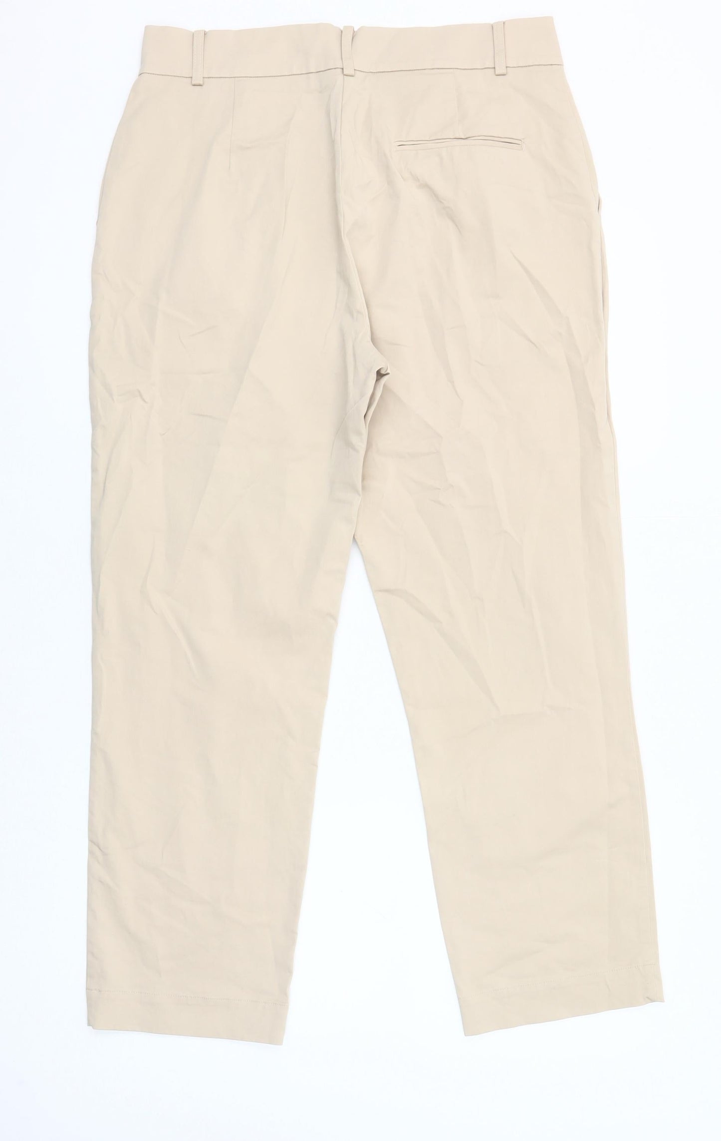 Carolyn Donnelly Women’s Beige Chino Trousers Size 14 Straight Fit