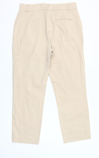 Carolyn Donnelly Women’s Beige Chino Trousers Size 14 Straight Fit