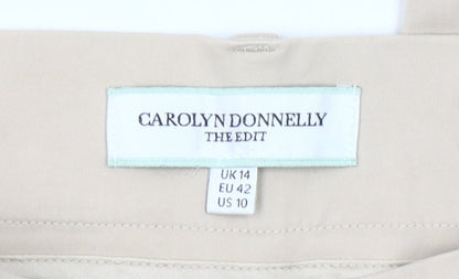 Carolyn Donnelly Women’s Beige Chino Trousers Size 14 Straight Fit