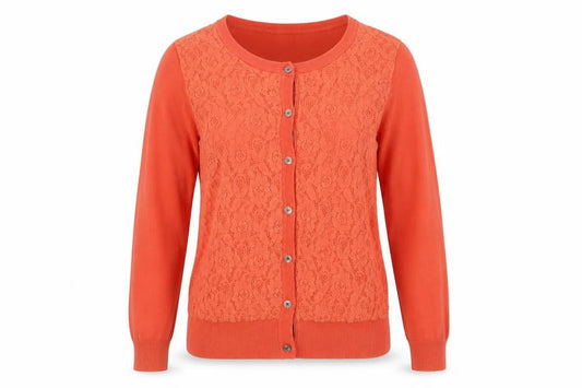 Womens UK Size L Diesel Orange Cardigan Jumper