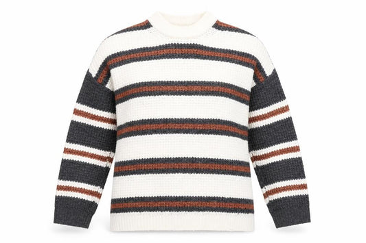 American Eagle Women's Multicoloured Striped Chunky Knit Jumper XS